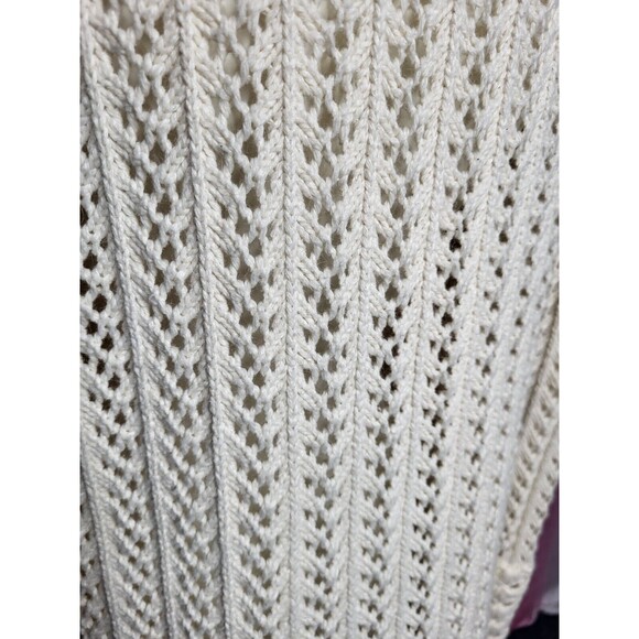 Sigrid Olsen Signature Knit Crochet Open Duster Cardigan Size Medium - Picture 10 of 13